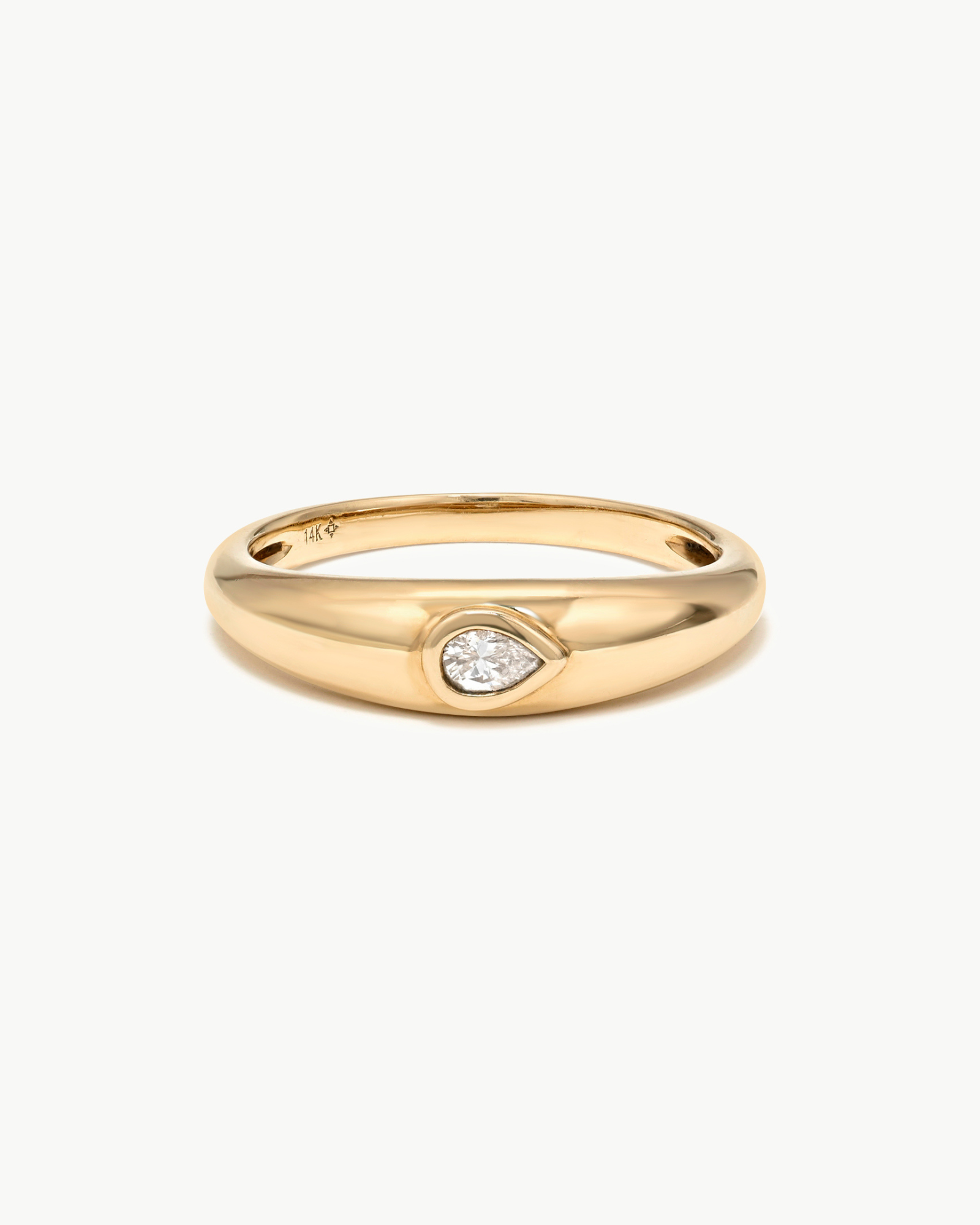 The Dome Ring with Pear Diamond – ÖUGIE