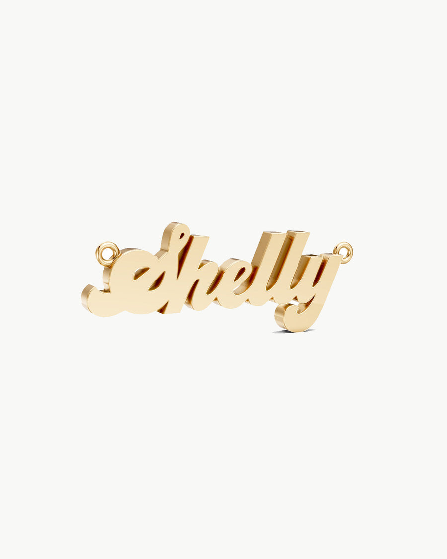THE NAMEPLATE NECKLACE - BUBBLE CURSIVE