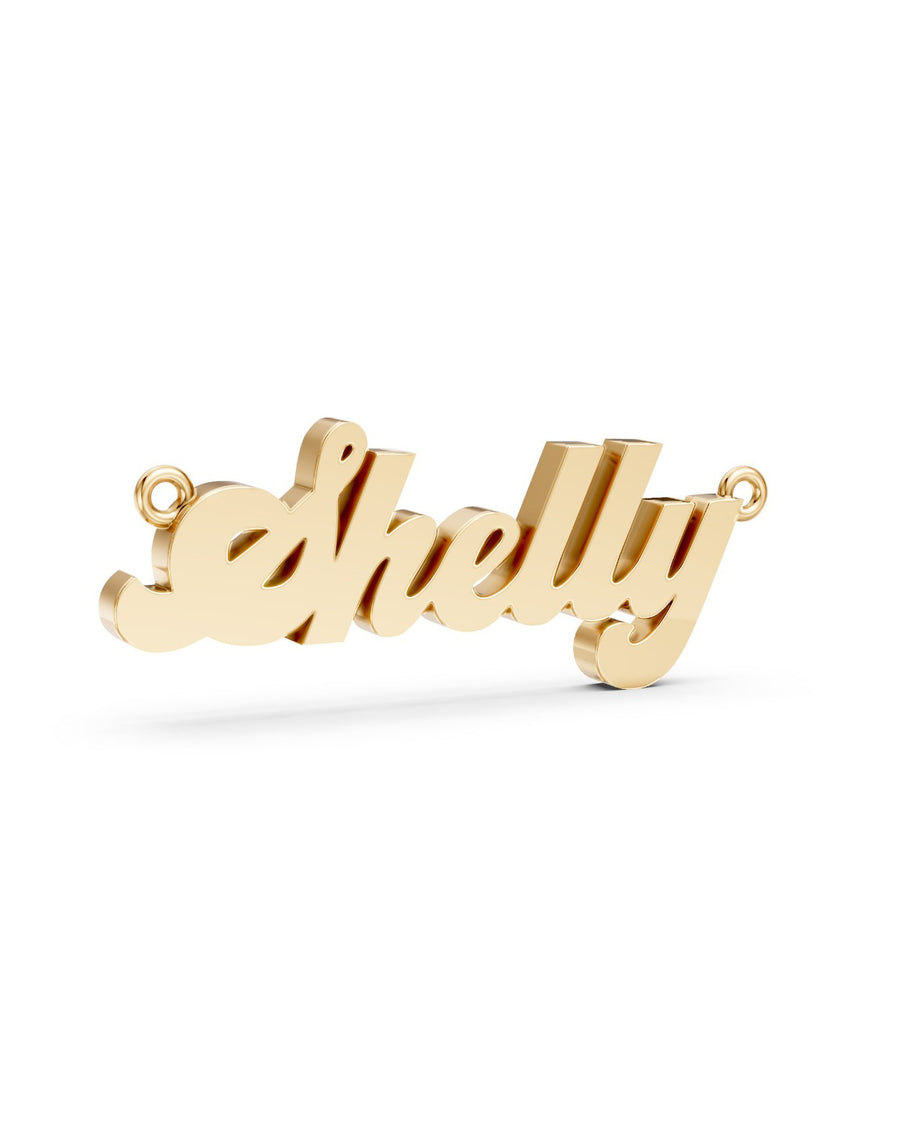 THE NAMEPLATE NECKLACE - BUBBLE CURSIVE