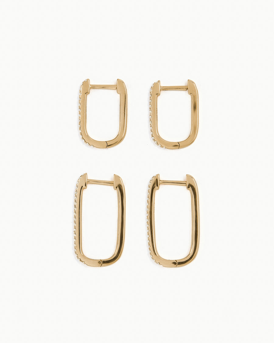 THE SMALL DIAMOND PAVE PAPERCLIP EARRINGS