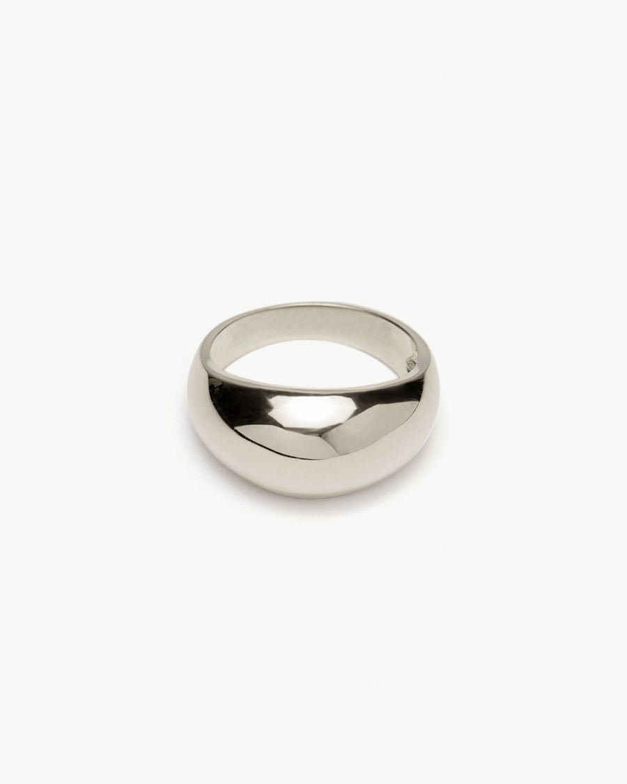 THE LARGE DOME RING - WHITE GOLD