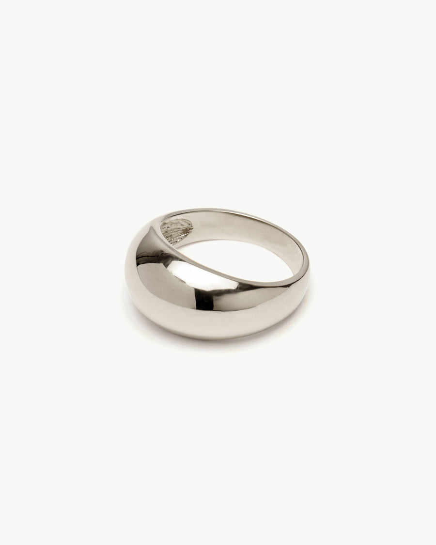 THE LARGE DOME RING - WHITE GOLD
