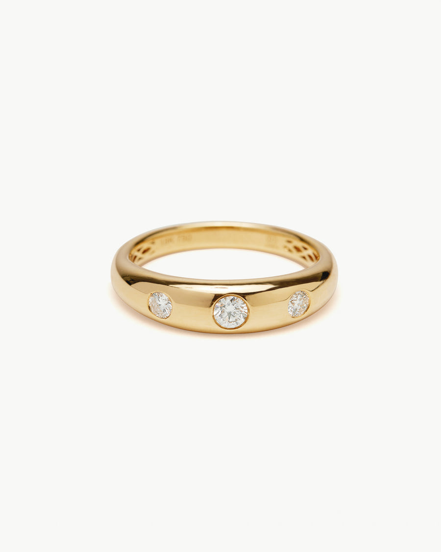 THE DOME RING WITH THREE ROUND DIAMONDS