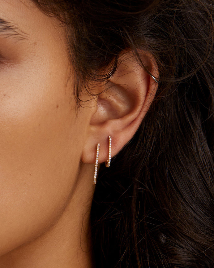 THE SMALL DIAMOND PAVE PAPERCLIP EARRINGS